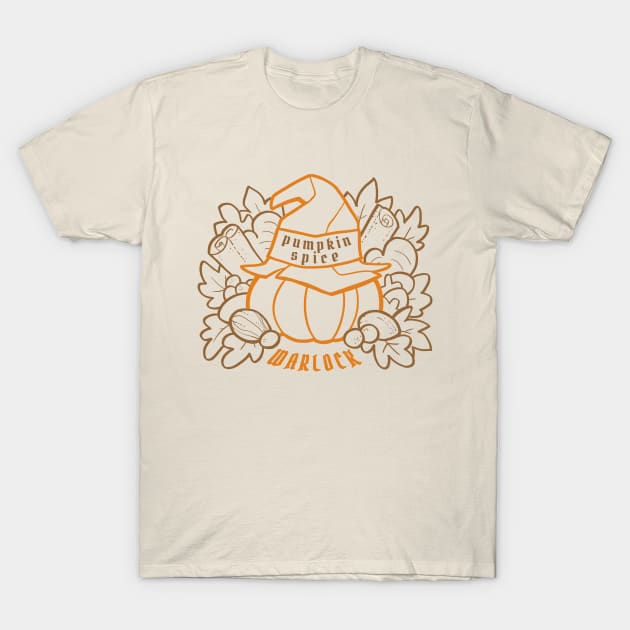 Pumpkin Spice Warlock fancy lines T-Shirt by StudioBliz